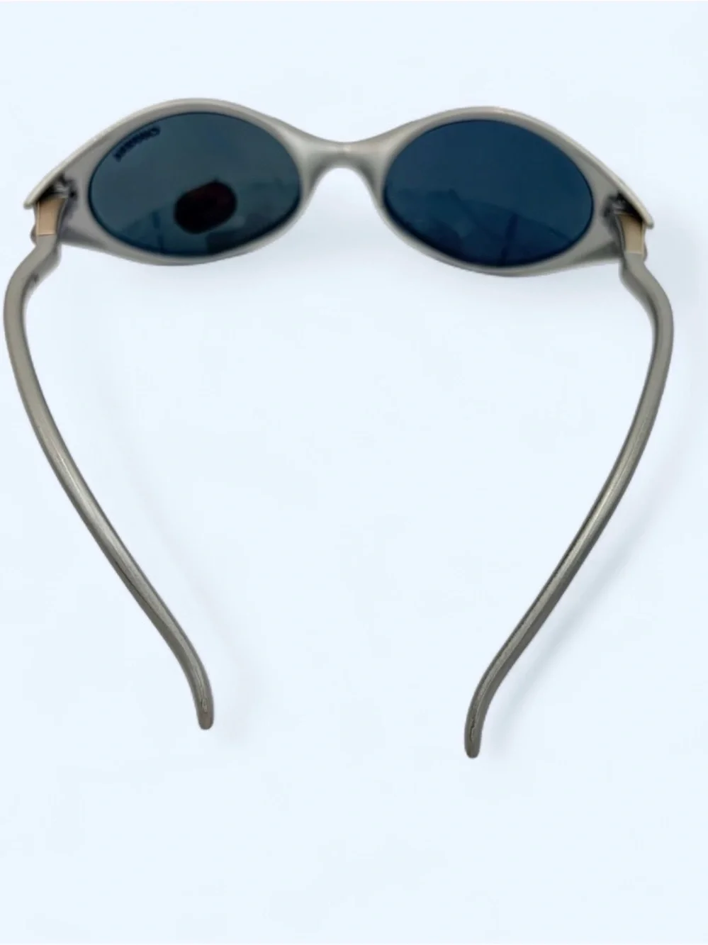 Vintage Carrera 4828 Oval Sunglasses Silver Blue Y2K Cyber Futuristic NOS Unused
